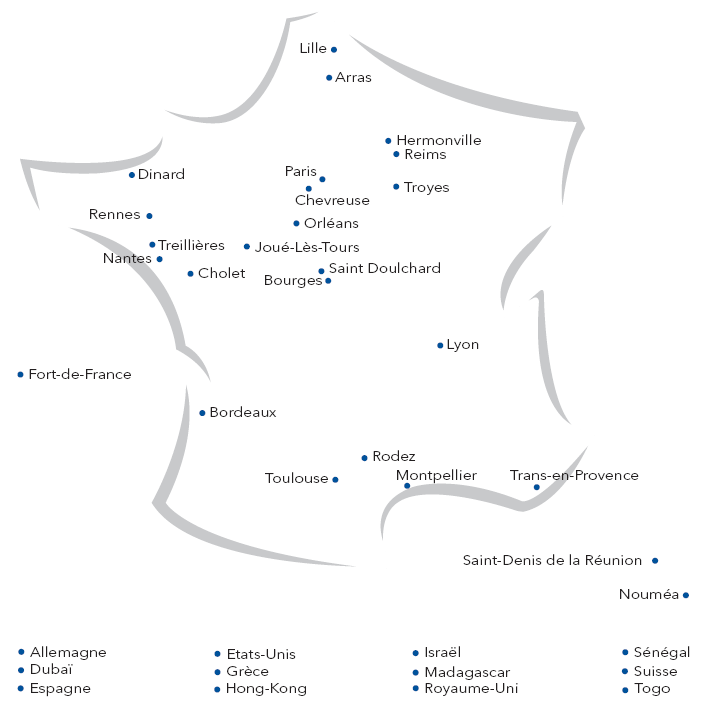 Carte des membres du Groupe Monassier